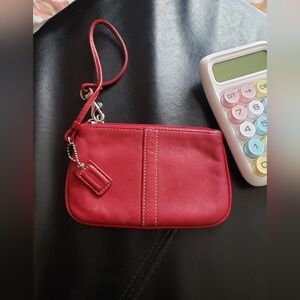 Coach Red Leather Wristlet